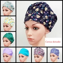 Хирургическая шапочка Леди хлопок печати салон красоты европейский и американский ICU Анестезия стоматологический мужской доктор пот вентиляции тыква шляпа
