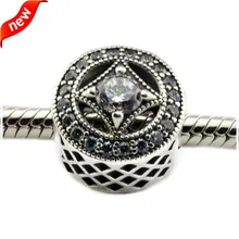 DIY Подходит для Pandora Браслеты Винтаж Allure ажурные подвески с кубическим цирконием серебряные бусины 925 пробы