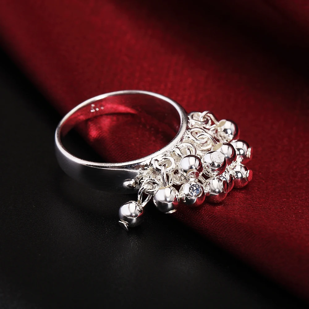 Silver Ring 925 Fashion Wedding Beads Charms For WOMEN Lady Engagement
