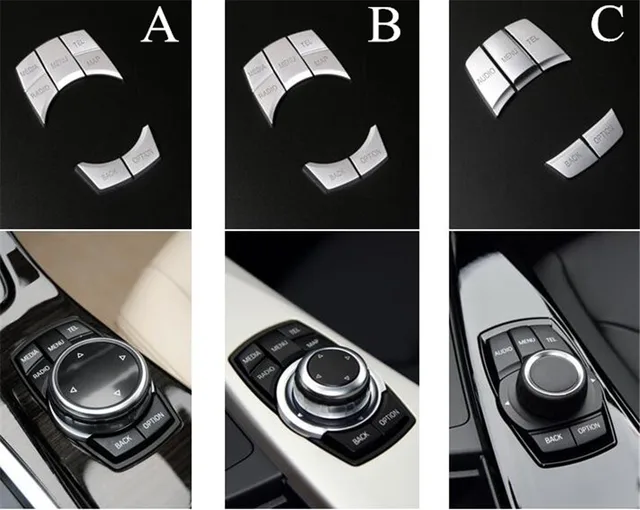 Touch iDrive Multi Media Knob Trim Cover Key Switch For BMW 1 2 3 4 5 6