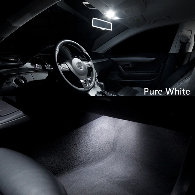 WLJH 9 шт. чистый белый светодиодный светильник для автомобиля со льдом с картой, купольный светильник для багажника, номерного знака, интерьерная посылка, комплект для 2011- Kia Sportage - Испускаемый цвет: Белый