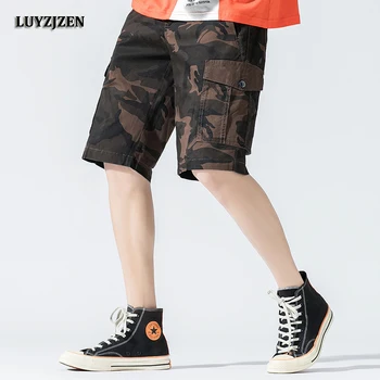 

2019 New Brand Summer Cotton Cargo Shorts Men Bermudas Board Shorts Casual Clothing Army Camouflag Short Male High Quality F46