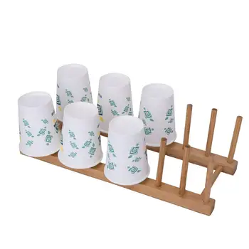 

Bamboo Dish Plate Bowl Cup Book Pot Lid Cutting Board Drying Rack Stand Drainer Storage Holder Organizer Kitchen Cabinet(Keep