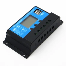 30A 20A 10A 12V/24V LCD display solar charger AGM GEL 3.7V 3.2V 3S 4S Iron li-ion lithium battery charge controller USB