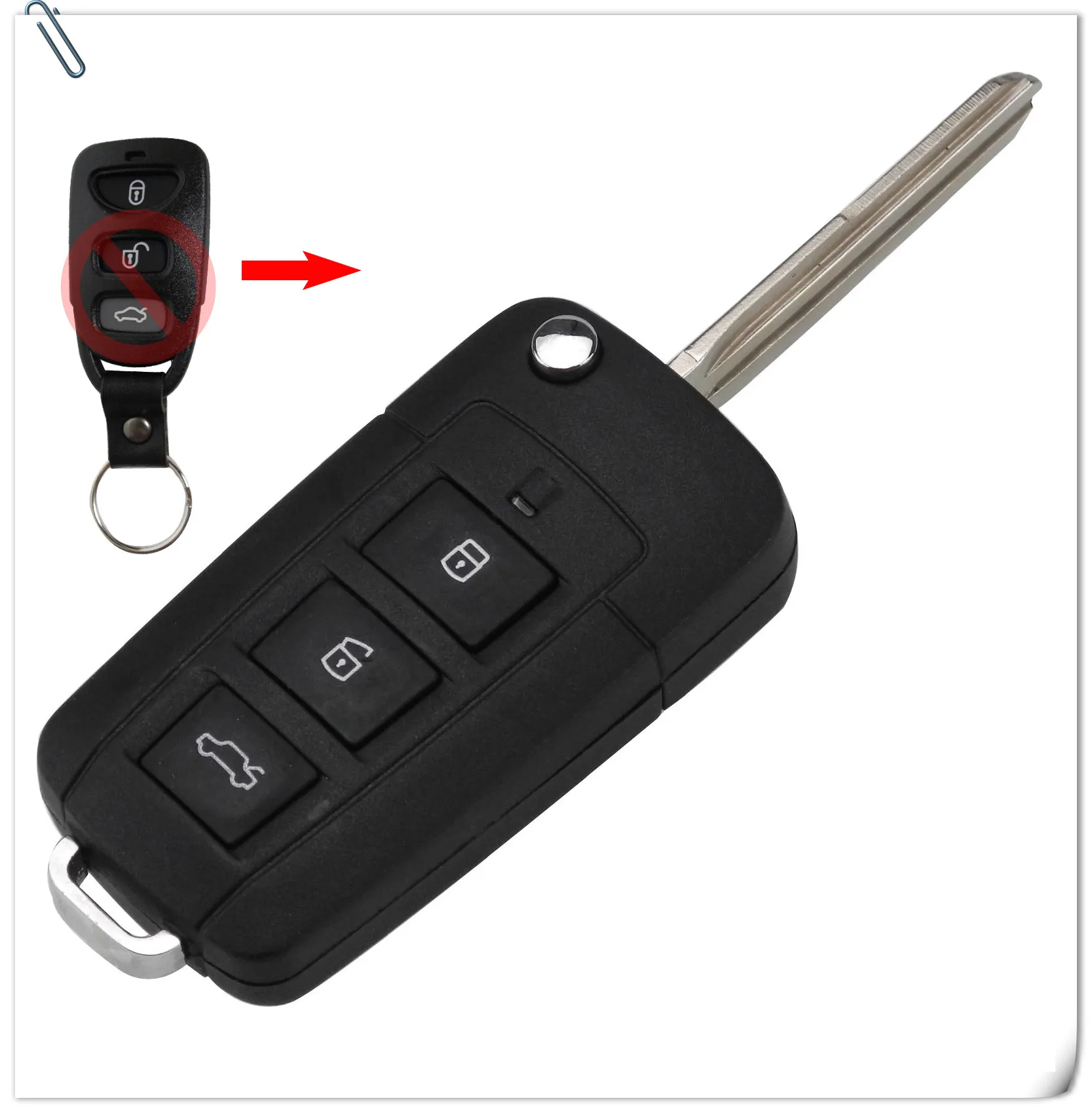 Keyforkess 3/4 pulsante modificato pieghevole chiave a distanza Shell per Kia per Hyundai Elantra Sonata Genesis portachiavi per auto Fob HYN10 HYN14R -