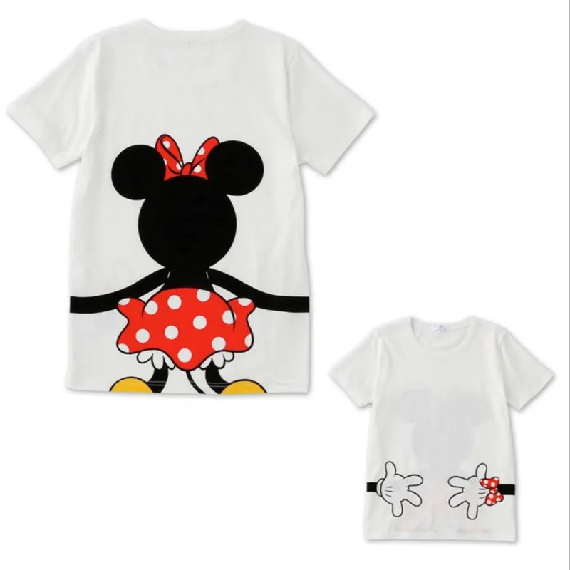 LILIGIRL футболка «Папа и я» летняя одежда для мамы и дочки хлопковый топ с Микки и Минни Маус для мальчиков и девочек, Семейные комплекты