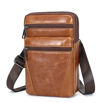 

Genuine Leather Waist Belt Bags Men Messenger Bag Travel Shoulder Bag Male Crossbody Bags Phone Pouch Purse Casual Fanny Pack