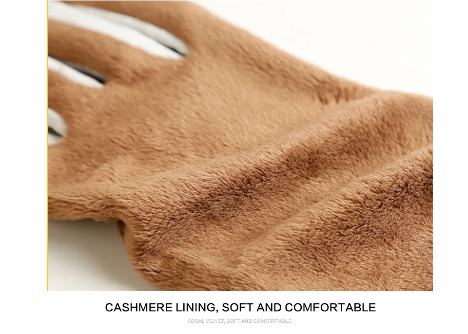 Модные простые теплые женские кожаные перчатки, женские зимние варежки из натуральной кожи, черные женские перчатки из коровьей кожи-LPSGK