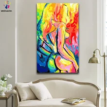 DIY картинки для раскраски по номерам с цветными цветами абстрактное искусство Обнаженная девушка картина Рисование Живопись по номерам в рамке дома