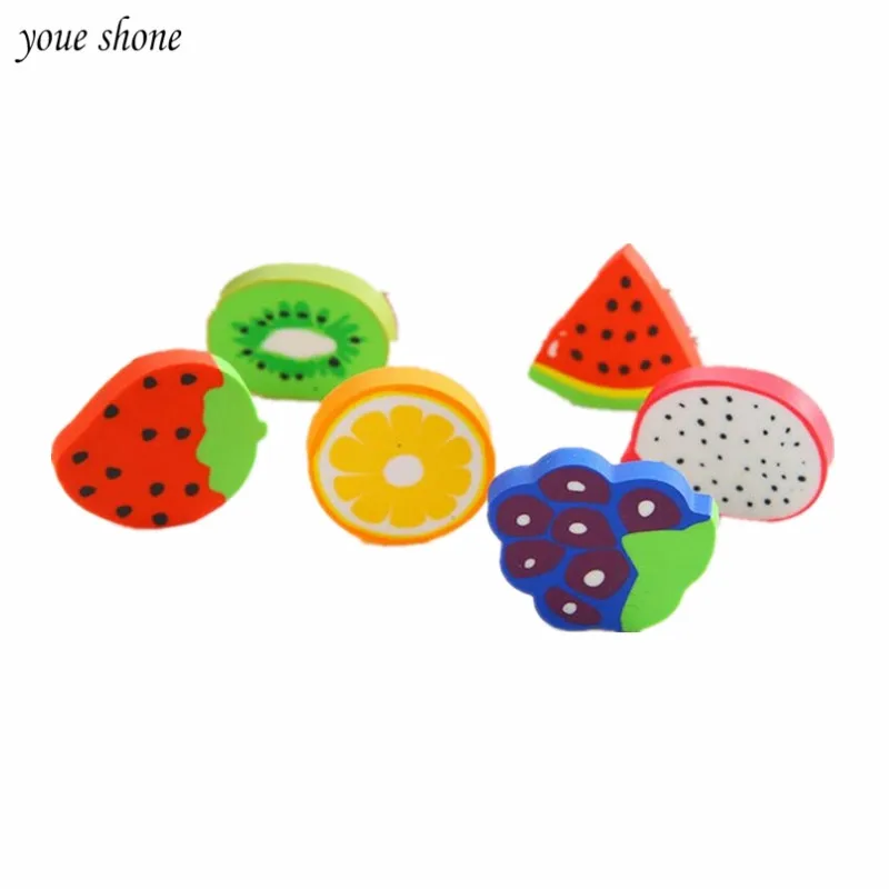 

2Pcs / lots Funny Fresh Fruit Design Rubber Student Gift Award Acrylic School Supplies Student Gift Prizes Children