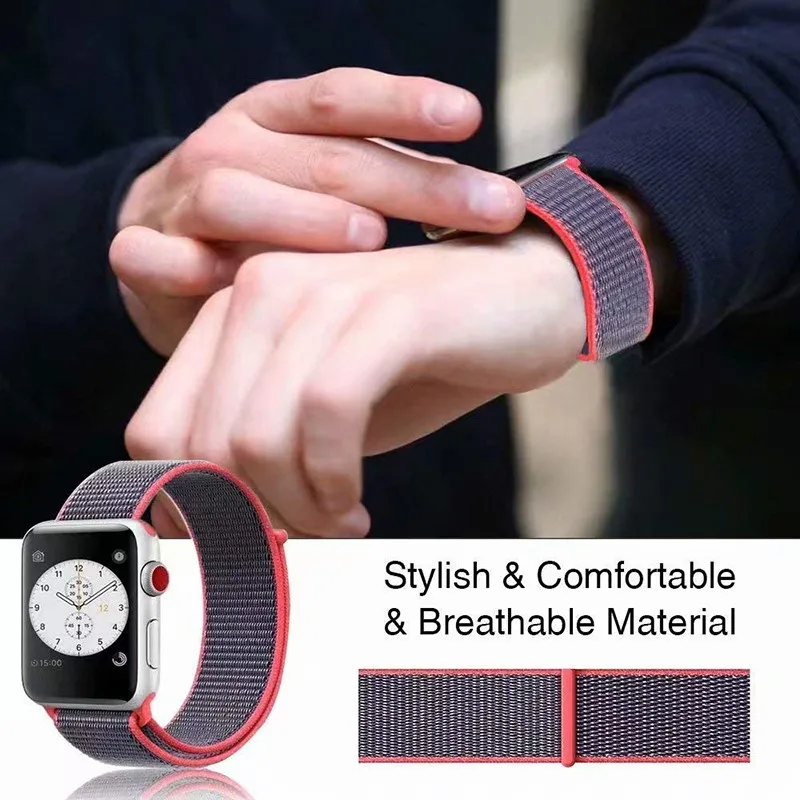 Sports Nylon Strap for Apple Watch Band iWatch Series 1 2 3 4 Colorful 40mm 44mm Nylon Woven Replacement Straps Watch Bands 38mm
