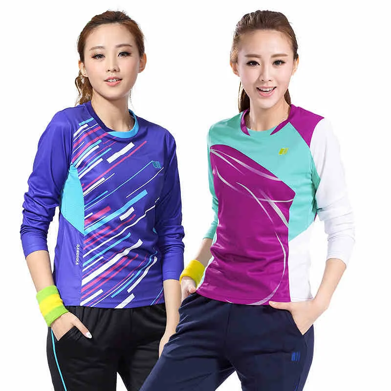 Women Shirts New Breathable Full Sleeve Badminton Sport Shirts Young