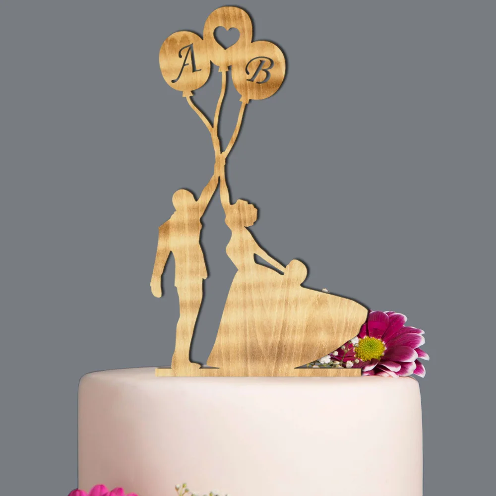 

Wedding Cake Topper, Personalized Bride and Groom Cake Topper Initials Cake Decoration