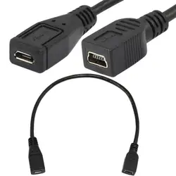 25 см 2,0 м USB 0,25 Mini 5 Pin Женский к Micro 5 p гнездо Короткий Кабель-адаптер