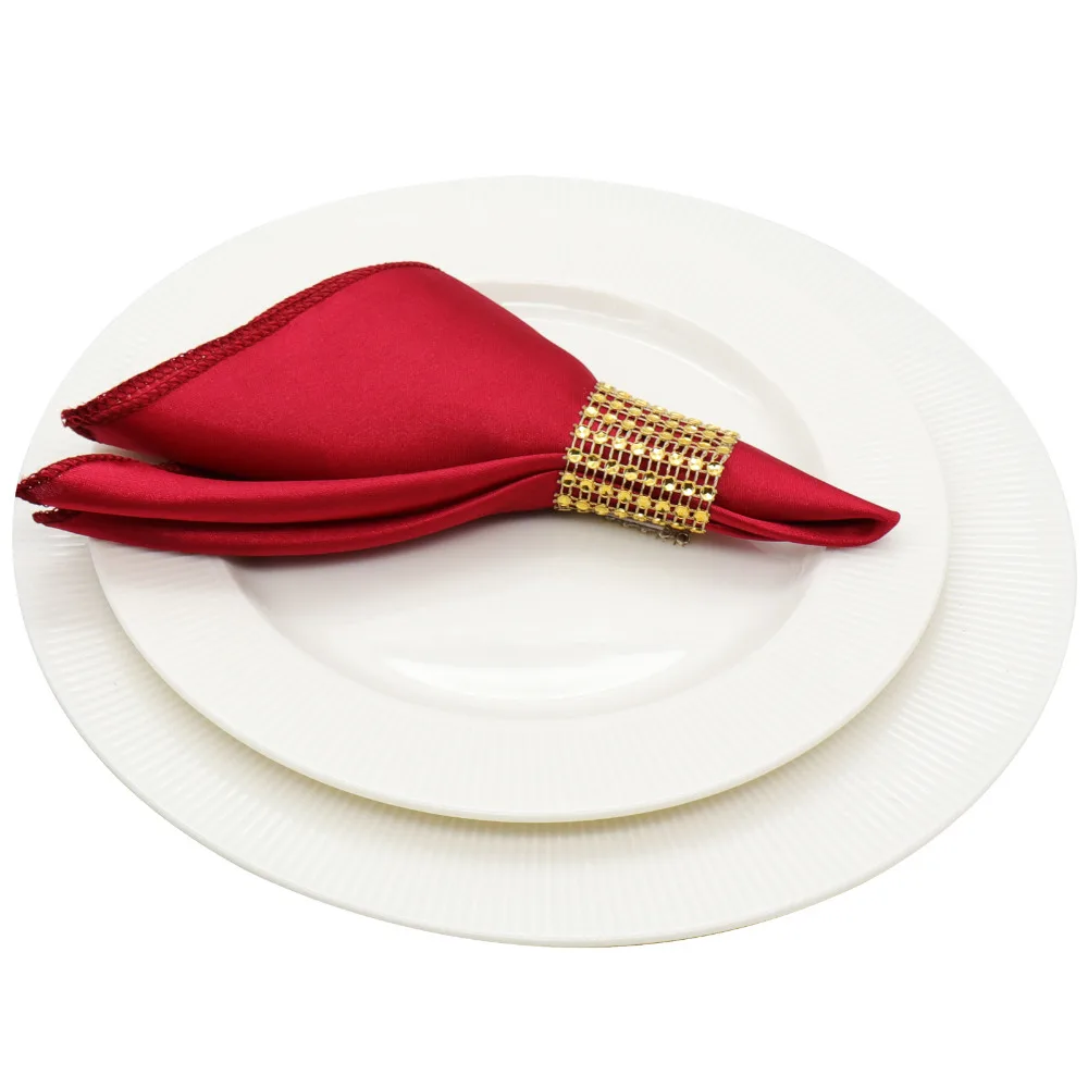 

50pcs 12'' Table satin Napkins Square Satin Fabric Napkin Pocket Handkerchief for Wedding Decoration Event Party Supplies