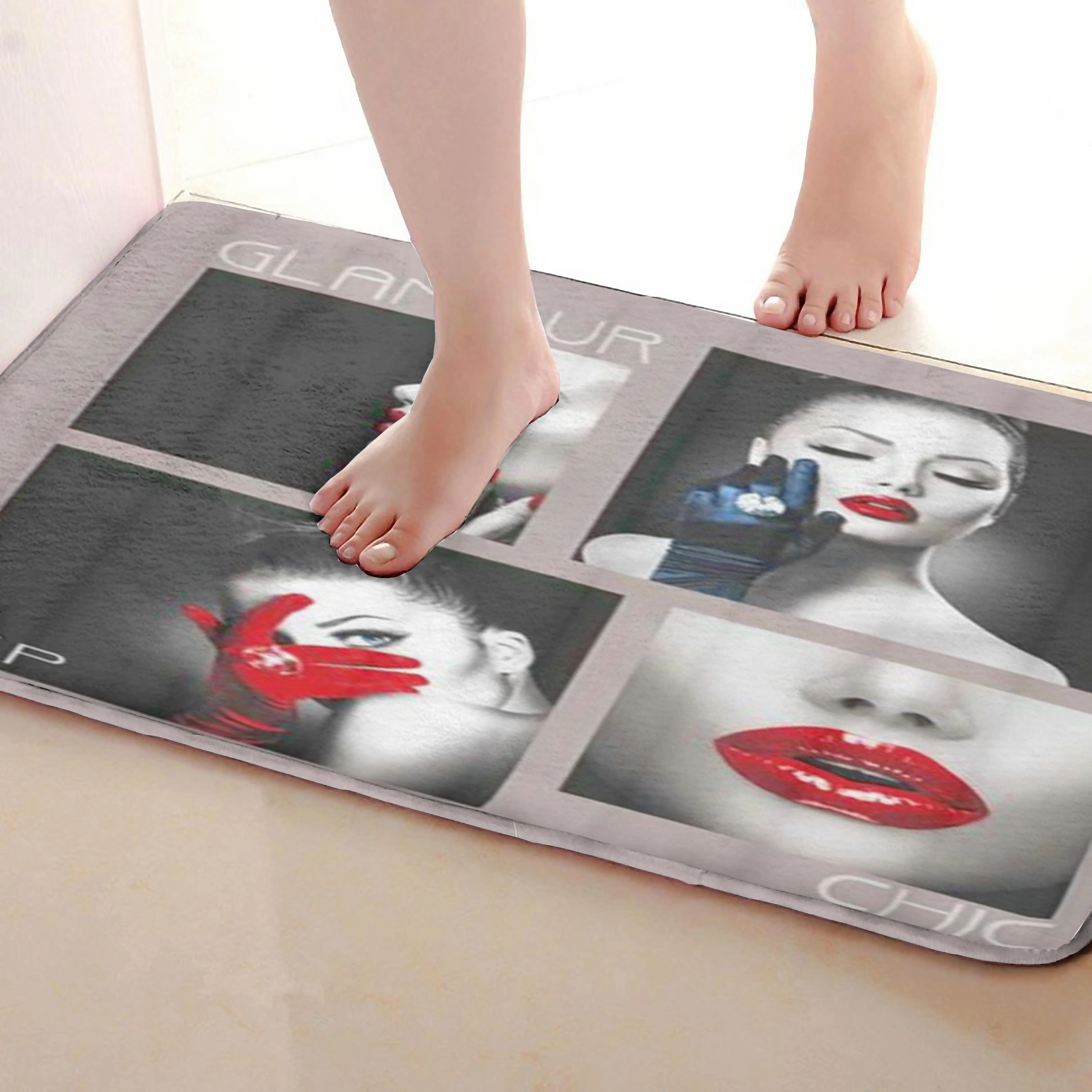 Коврик для ванной комнаты в стиле девушки, смешной Противоскользящий коврик для ванной, аксессуары для душевой занавески, соответствующие вашей душевой занавеске