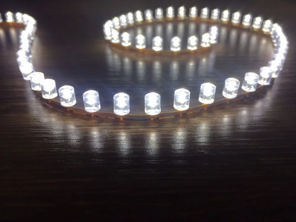 Бесплатная доставка гибкая светодиодная лента бокового обзора 5 мм Dip LED 12 В