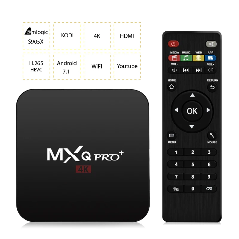 MXQPRO 2GB RAM 16GB Amlogic S905W 2GB RAM 16GB Android Smart TV Box HDMI H.265 4K WIFI Bluetooth Media Player