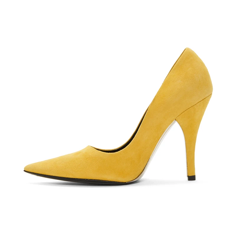 Desliz Zapatos Nancyjayjii Alta Señora Mujer Punta Otoño El Bombas Trabajo Amarillo Yellow Vestido Tamaño Tacones 8 Primavera De Para En Clásico zrnawPAxzg