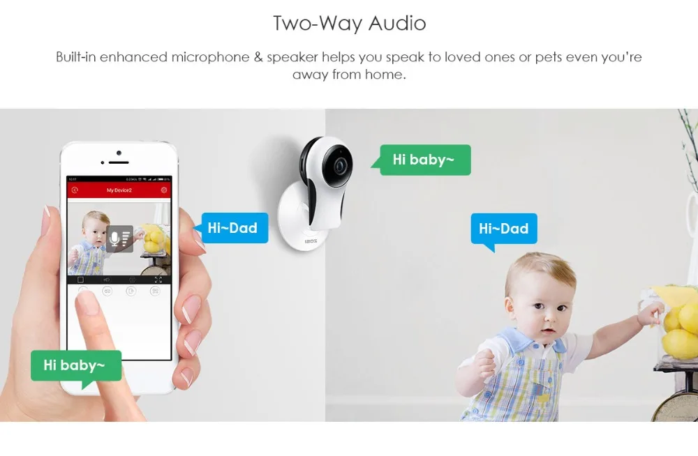 ZOSI, беспроводная Wi-Fi ip-камера, 1080 P, Full HD, для помещений, ночное видение, мини, домашняя камера безопасности, двухсторонняя аудио и оповещение