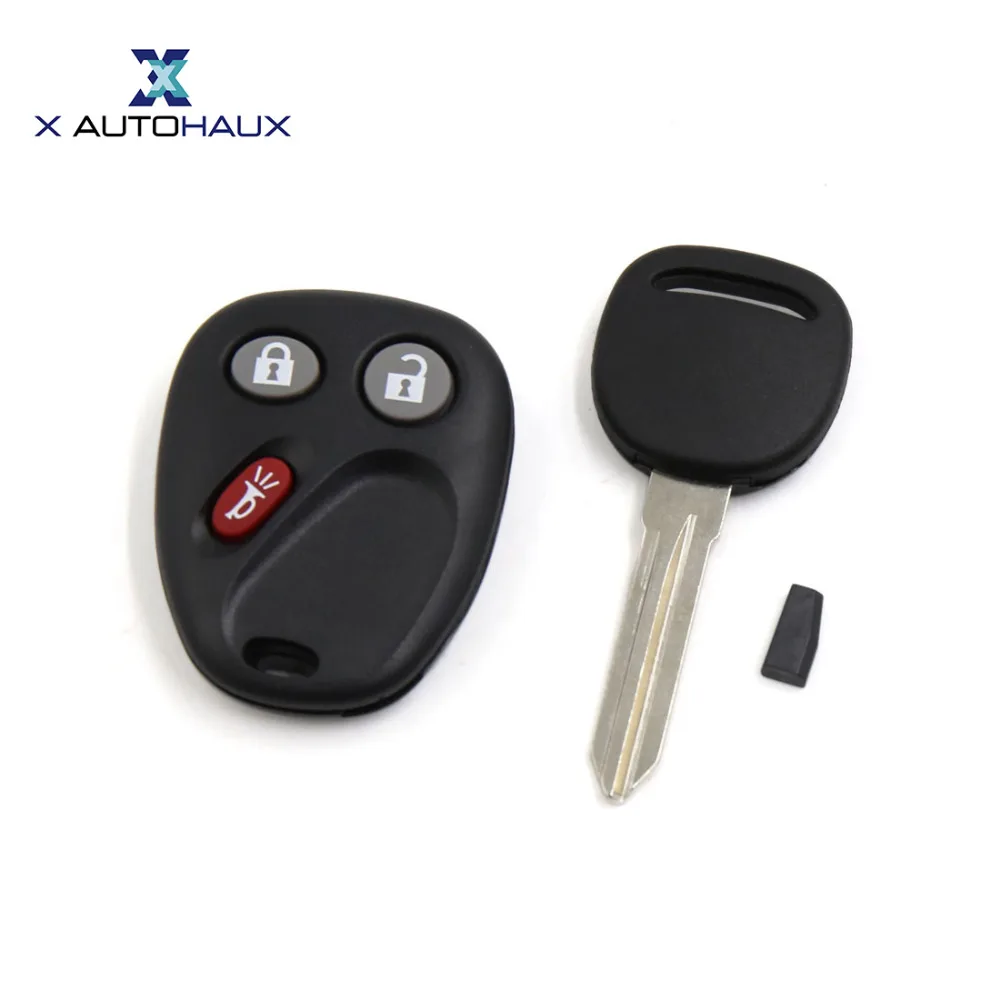 

X AUTOHAUX Replacement Car Keyless Entry Remote Control Fob Clicker w Ignition Key for Cadillac Escalade For Chevrolet Silverado