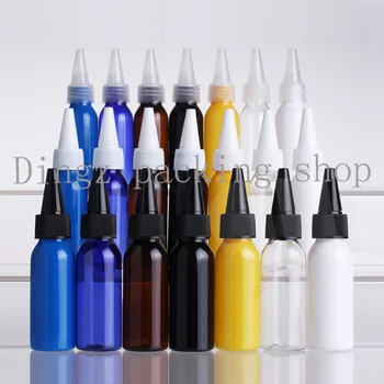 

100pcs 30ml black twist cap empty PET plastic bottle containers 30cc pointed mouth bottles,lotion cosmetic bottle with cap