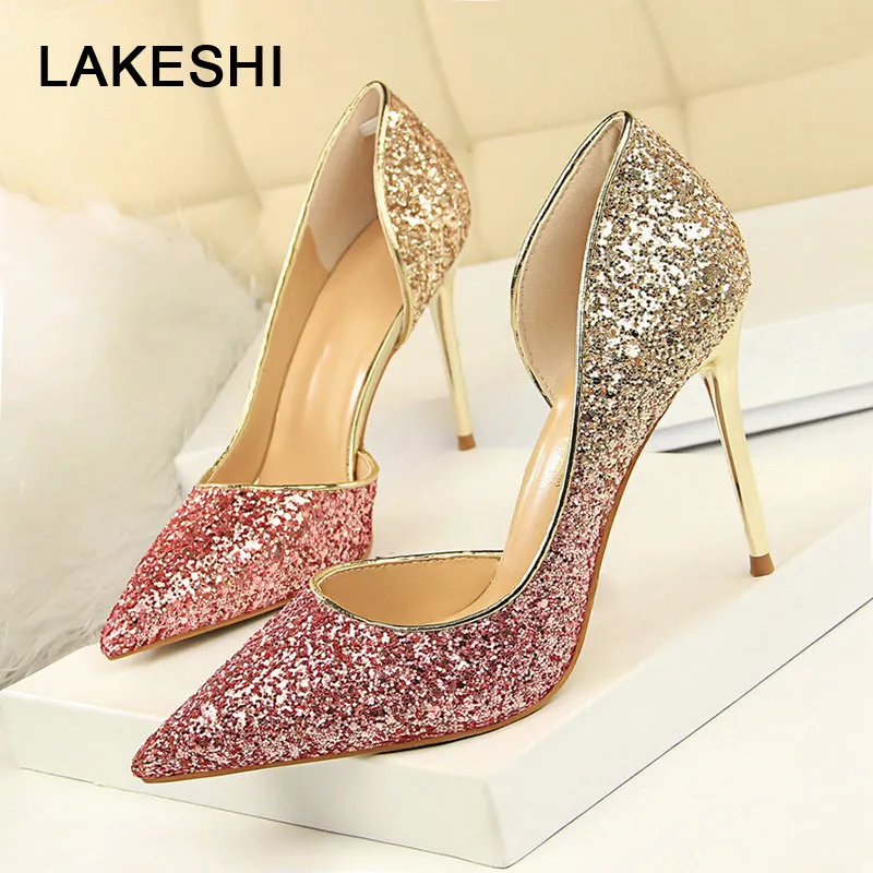 LAKESHI Extreme Women Pumps Bling 