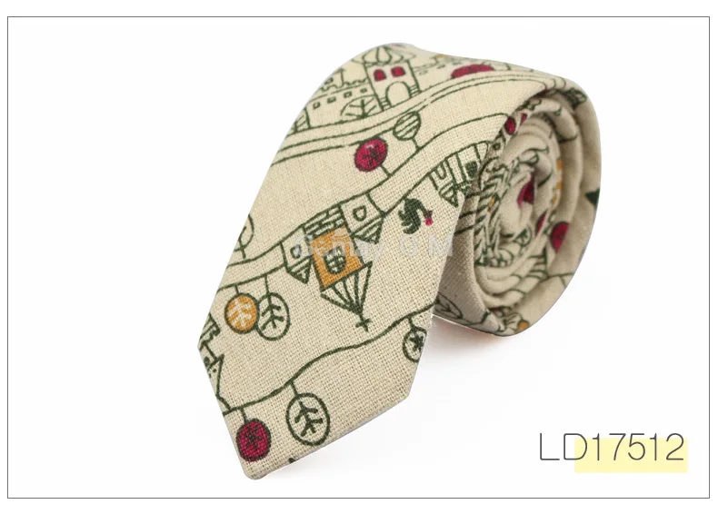 Fashion Mens Neck Tie Linen Skinny Tie for Men Wedding Party Print Neckties Casual Men Retro Neckwear Star Female Cartoon Ties