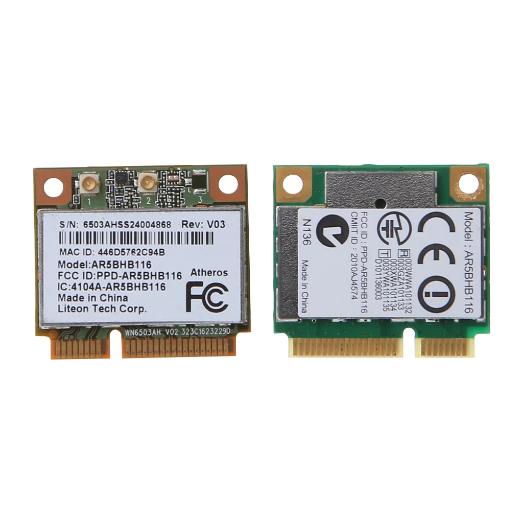 Atheros AR9832 AR5BHB116 2,4/5 ГГц с одним чипом 300 Мбит/с 802.11n MINI PCI-E беспроводная карта Wi-Fi WLAN Внутренняя сетевая карта