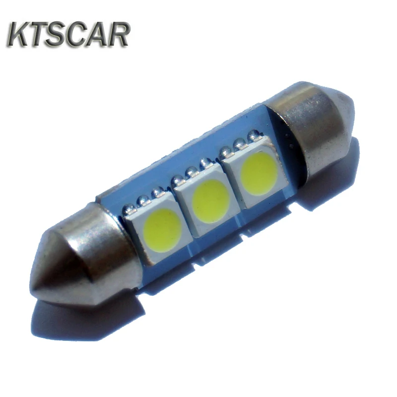 KTSCAR 100 шт./лот автомобильный фестонный C5W LED 36 мм 3SMD 5050SMD белый свет интерьерные