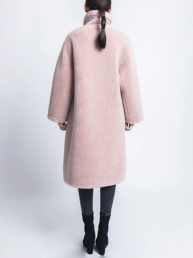 Abrigos mujer invierno, зимнее пальто из искусственного меха, 30% овечий мех, плюшевая куртка, женские длинные меховые пальто