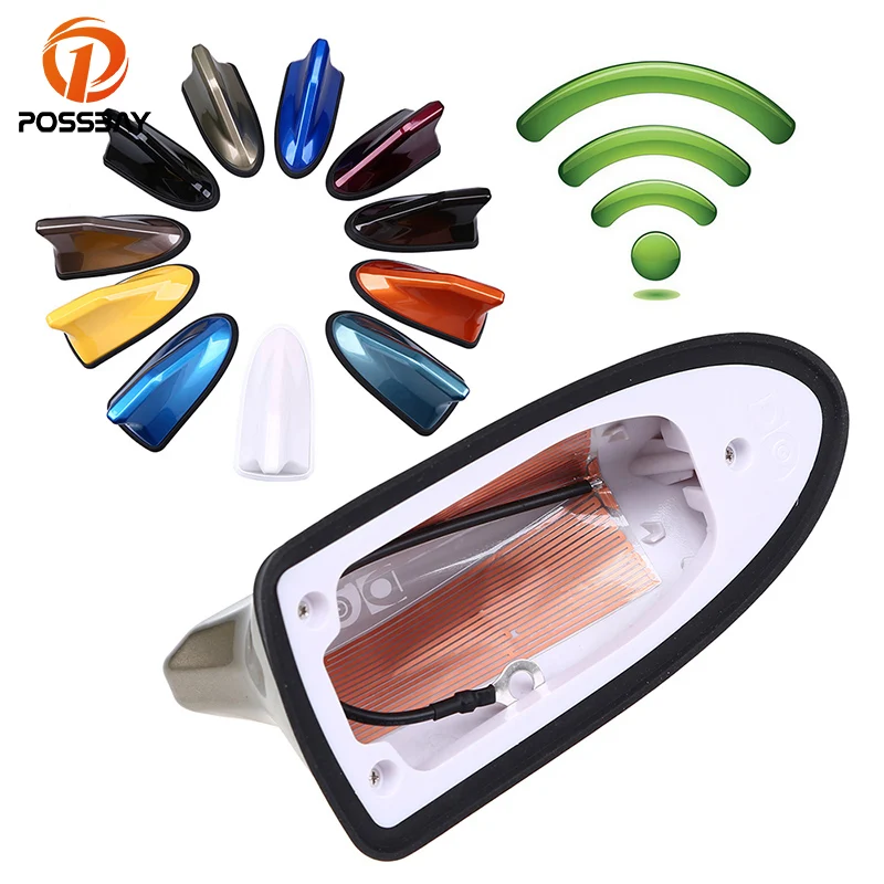 

POSSBAY Car Shark Fin Antenna Auto Signal Aerials Roof Antennas Amplifier for Skoda Hyundai VW Kia Fiat Radio Aerial