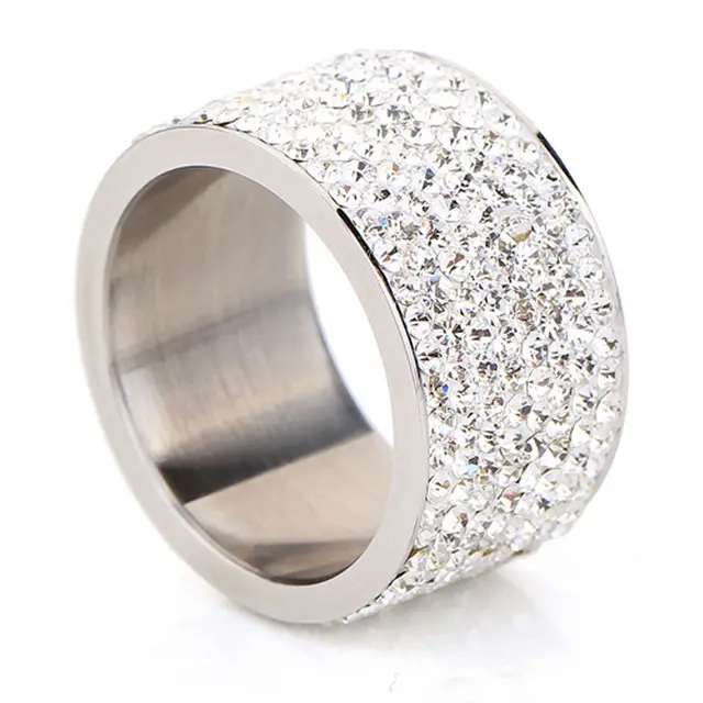 Fashion Wholesale shining full rhinestone stainless steel wedding ring for women Fashion Wholesale shining full rhinestone stainless steel wedding ring for women
