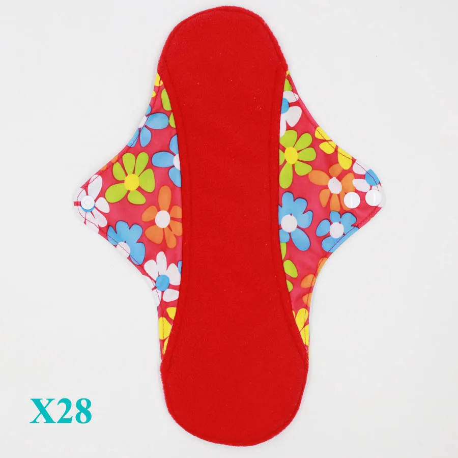 [Usurpon] 1 шт. менструальная чаша красная микрофлисовая внутренняя ткань санитарная салфетка прокладка для трусов и восстанавливаемая менструальная чаша для ночи 330 мм - Цвет: X28