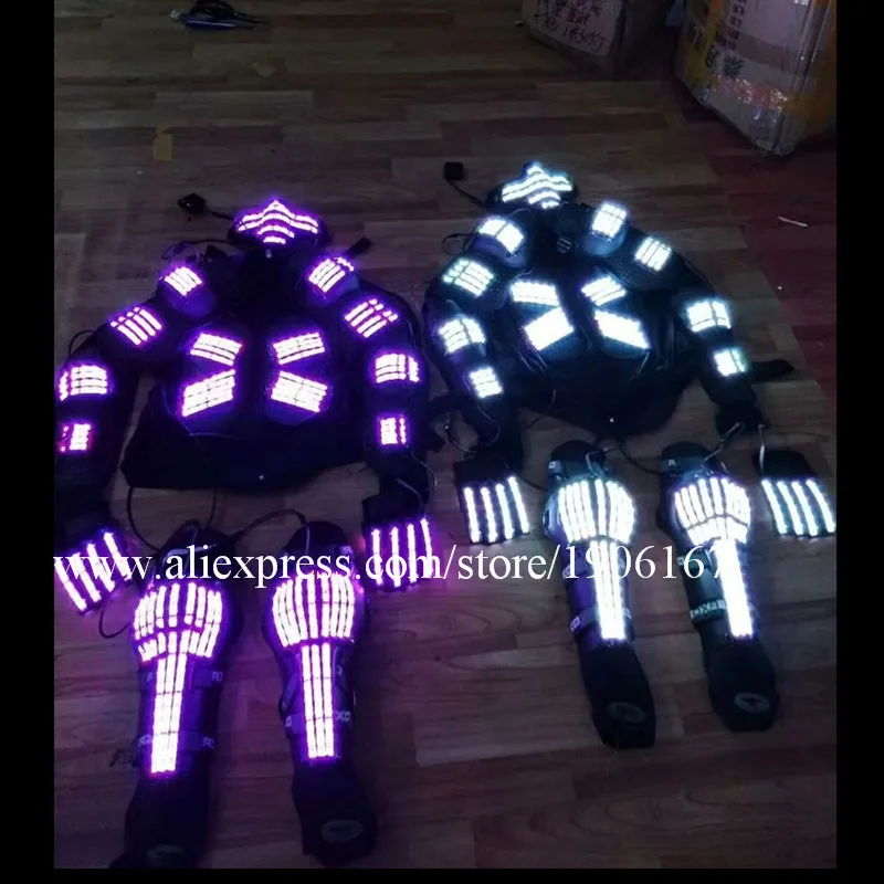 Fashion LED Armor Light Up Jackets Costume Glove Glasses Led Outfit Clothes Led Suit For LED Robot suits7
