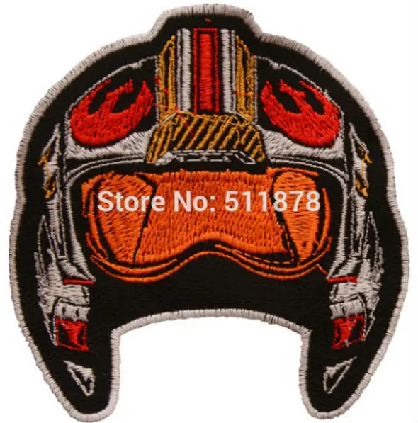 

X-Wing Pilot Helmet Embroidered Patch Star Wars Darth Vader Rebel Luke Skywalker Movie TV Series Emblem iron on badge applique