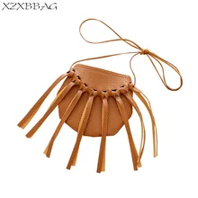 XZXBBAG Детская мода кисточки курьерские сумки девушка ПУ, кожаная монета кошелек Чехол дети милые Crossbody сумка девушка мини сумка
