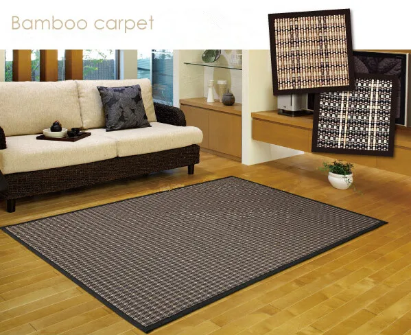 Japanese Floor Bamboo Carpet Pad Large Size 180/230cm Mattress Mat Portable Tatami Rug Design Fiber Oriental Carpet Black