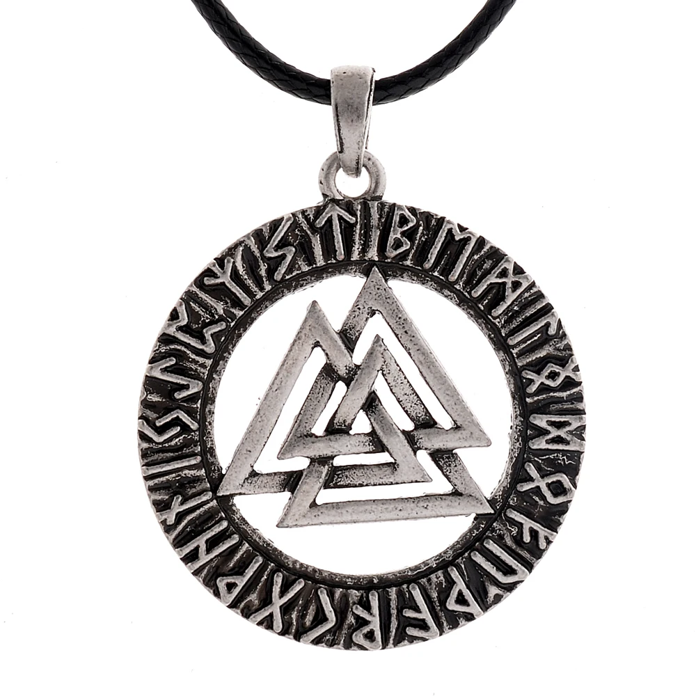 1 шт. античное серебряное покрытие викинга Valknut в скандинавском Runic Circle Подвеска