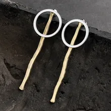 Винтажные Золотые женские серьги, модные ювелирные изделия, геометрические металлические очаровательные женские модные серьги,, свисающие серьги