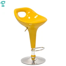 94776 Barneo N-7 пластиковый поворотный кухонный высокий барный стул на газ-лифте мебель для кухни цвет желтый кресло для бара по России