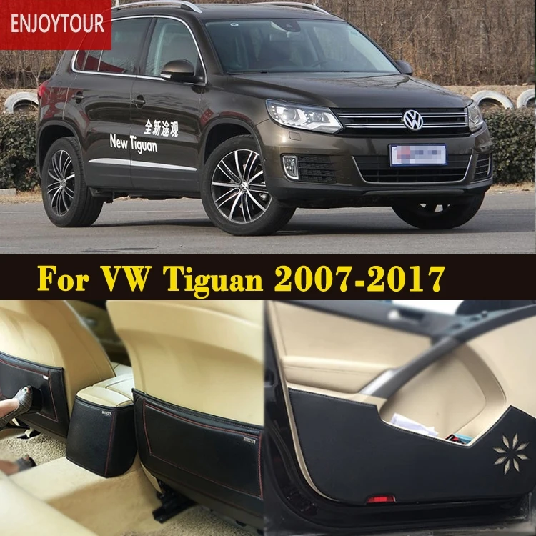Автомобильные тормозные колодки спереди и сзади двери сиденья анти-kick коврик автомобиля-Стайлинг, аксессуары из нержавеющей стали, аксессуары для VW Volkswagen Tiguan 2007 2008 2009 2010 2011