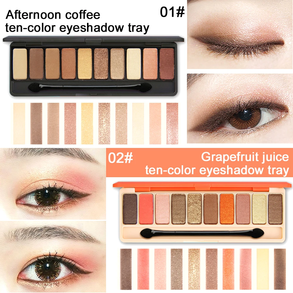 

NOVO 10 Colors Glitter Matte Eye Shadow Palette Korea 4types Different Pearlescent Colorful Coloration Long Lasting Makeup TSLM2