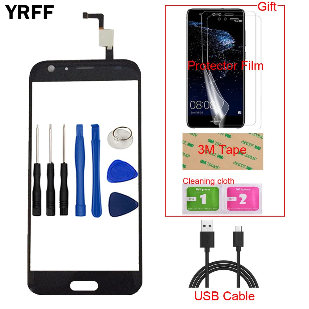 

5.5'' Mobile Phone Front Touch Screen For Doogee BL5000 BL 5000 Touch Screen Glass Digitizer Panel Sensor + Protector Film Tape