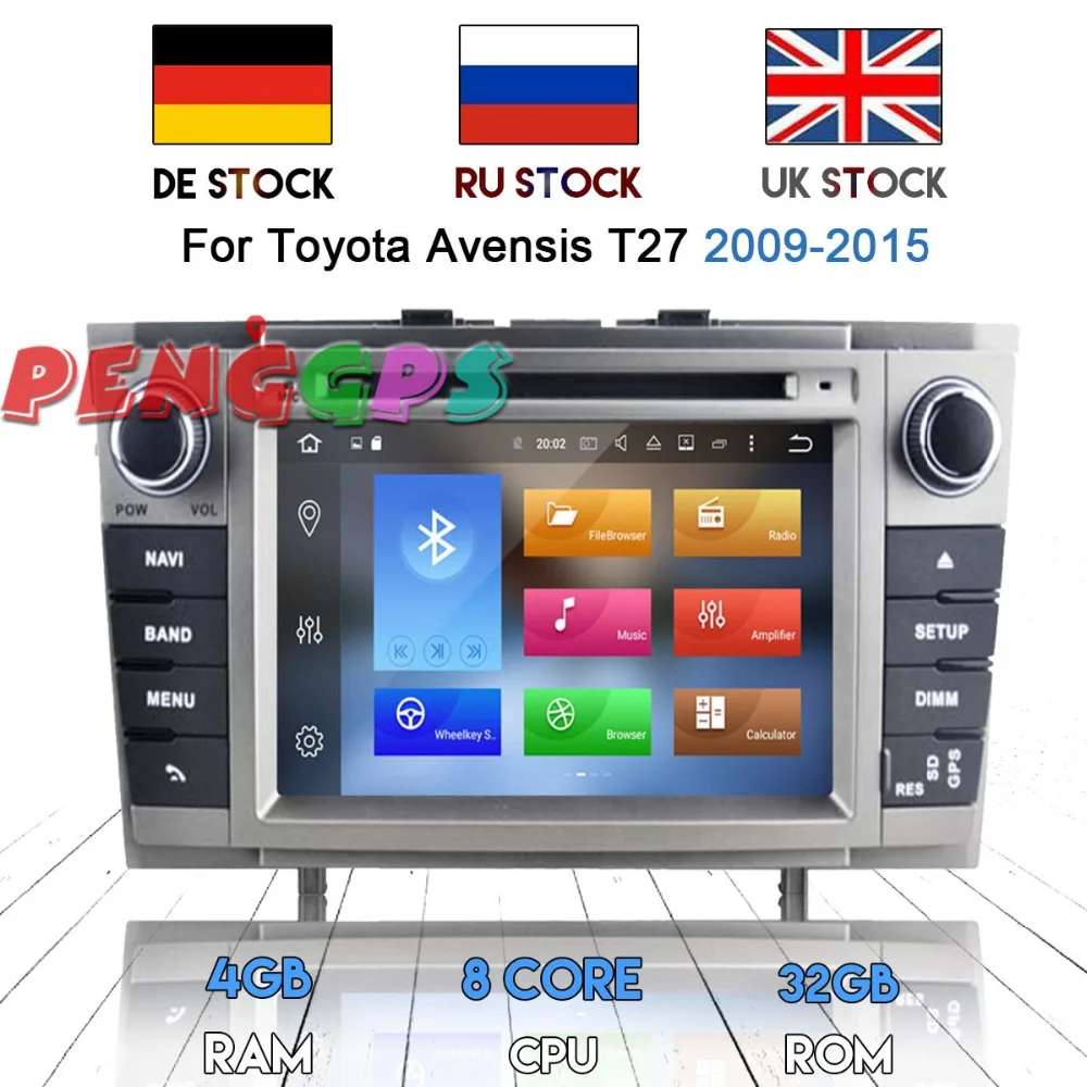 DE со 2 din Android 8 0 7 1 dvd-плеер автомобиля радио для Toyota Avensis T27 2009-2015 gps навигации стерео