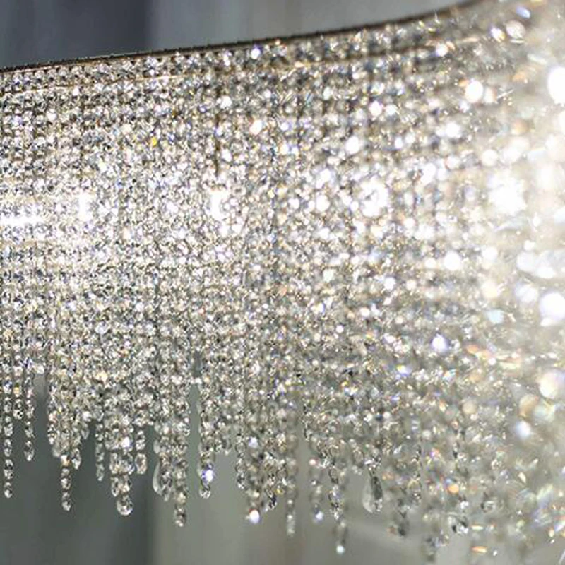 Дизайн, длинная хрустальная люстра, светодиодный светильник длиной 100 см, люстра для столовой, гостиной