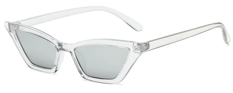 Кошачий глаз солнцезащитные очки женские маленькие винтажные брендовые дизайнерские солнцезащитные очки ретро женские солнцезащитные очки - Цвет линз: Clear gray silver