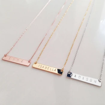 

316L Personalized Bar Necklace cold staimless steel customized nameplate jewelry necklace custom couple-Valentine's Day gift