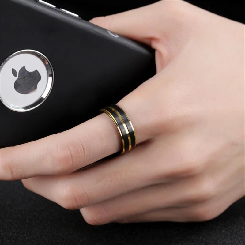 7 мм черное титановое кольцо для мужчин и женщин обручальные кольца трендовые радужные кольца с двойным желобом ювелирные изделия