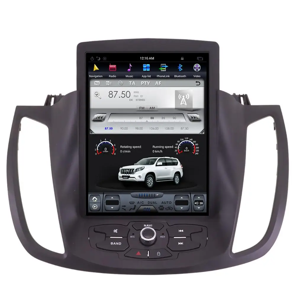 Best Android 8 Tesla style Car No DVD Player GPS Navigation For Ford Kuga 2013+ Auto stereo headunit multimedia radio tape recorder 5